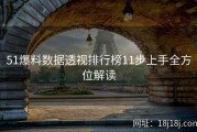 51爆料数据透视排行榜11步上手全方位解读