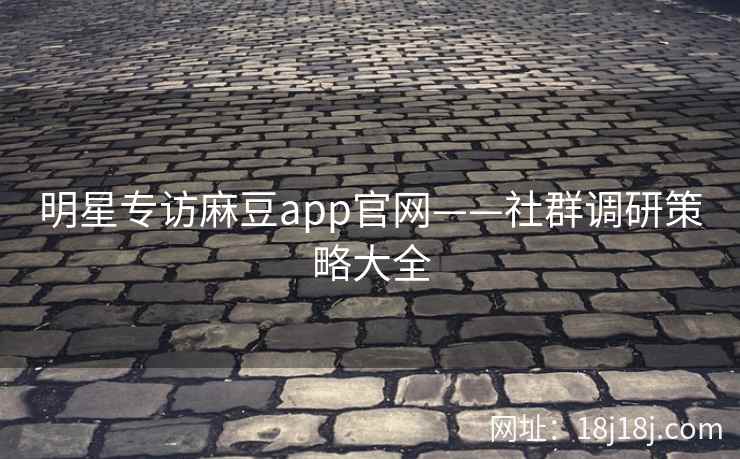 明星专访麻豆app官网——社群调研策略大全