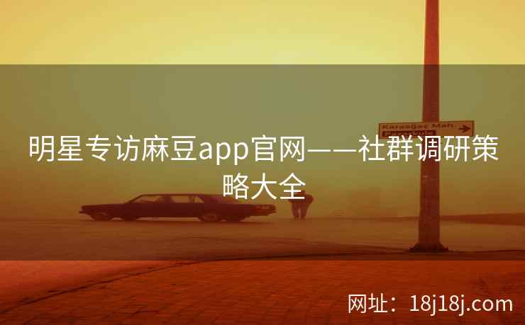 明星专访麻豆app官网——社群调研策略大全