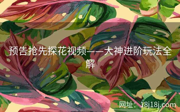 预告抢先探花视频——大神进阶玩法全解